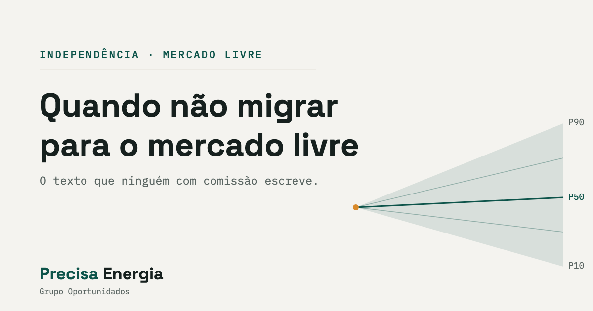 Quando não migrar para o mercado livre de energia